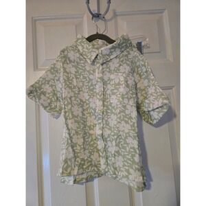 RSQ Kids Girls Button Front Short Sleeve Floral Shirt Size Medium